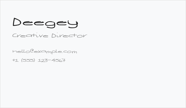 Deegey Business Card