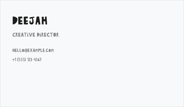 Deejah Business Card