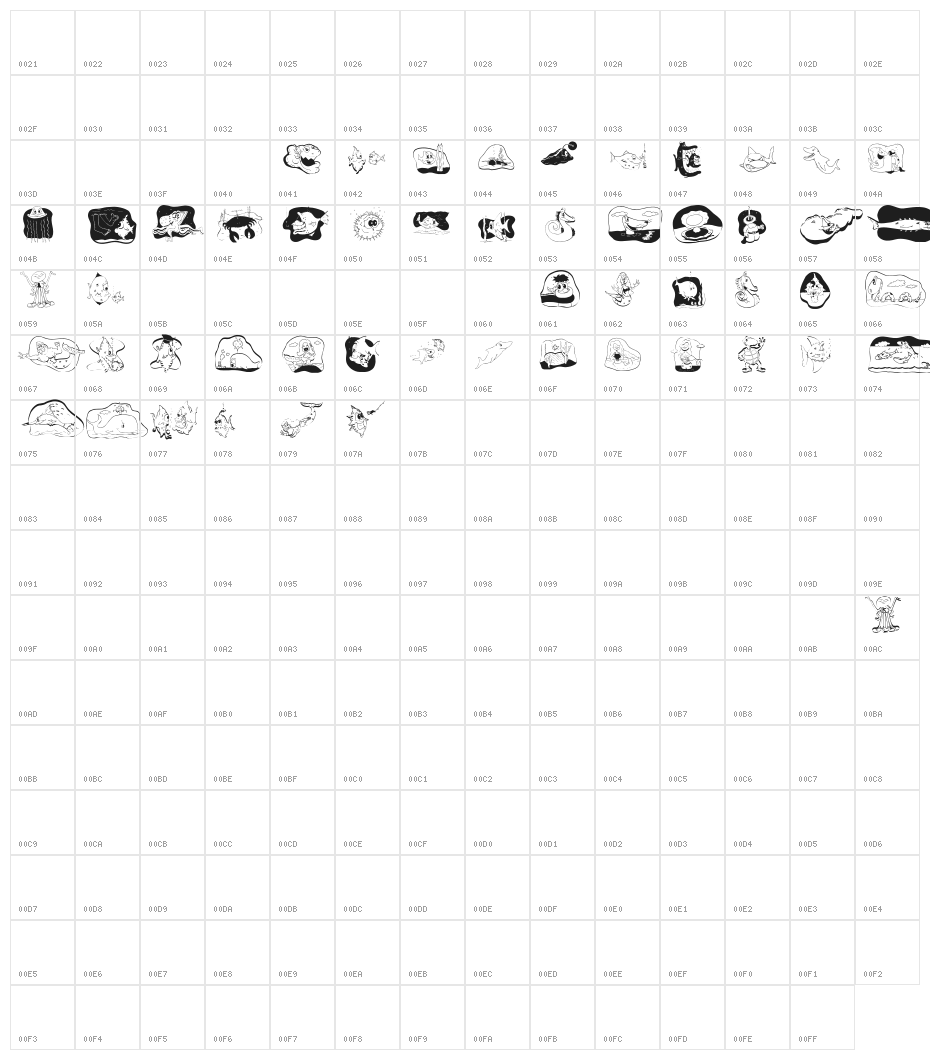DeepSwimmers Character Map