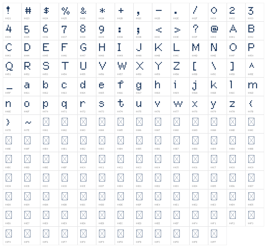 Deer Diary Regular Character Map