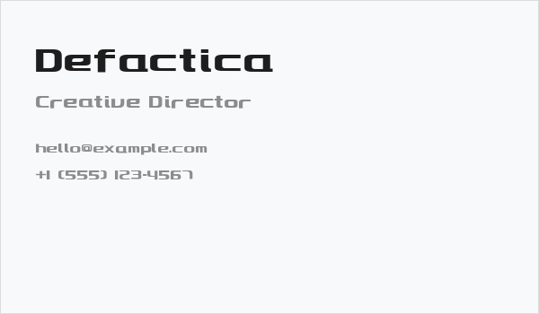 Defactica Business Card