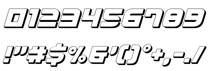Defcon Zero 3D Italic Font OTHER CHARS