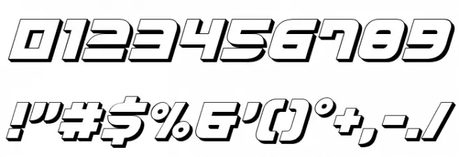 Defcon Zero 3D Italic Font OTHER CHARS
