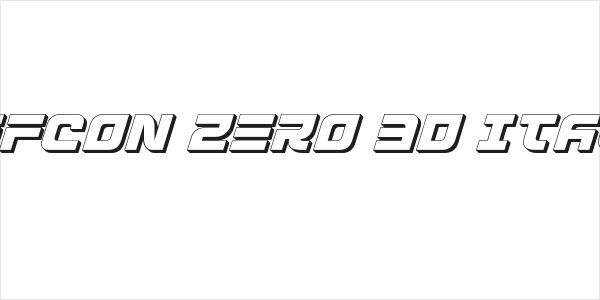 Defcon Zero 3D Italic Logo