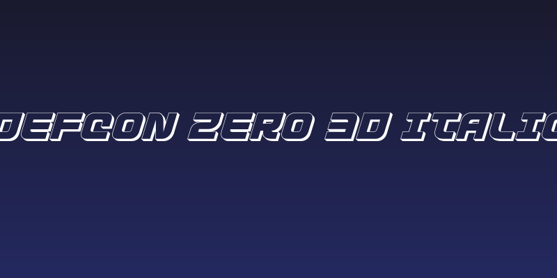 Defcon Zero 3D Italic Social Header
