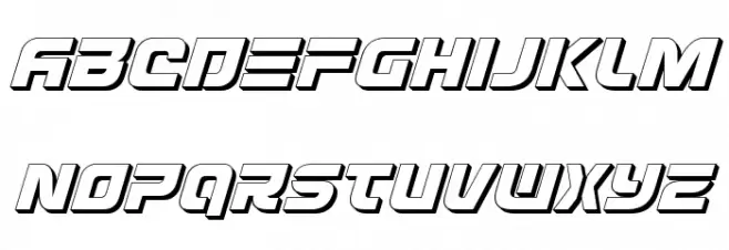 Defcon Zero 3D Italic Schriftart Kleinbuchstaben