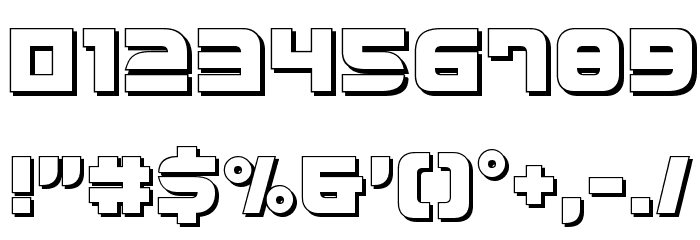 Defcon Zero 3D Font OTHER CHARS