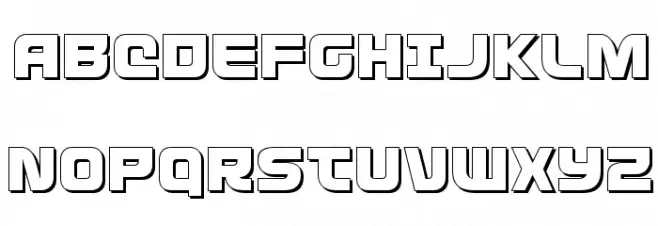 Defcon Zero 3D フォント 大文字