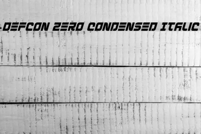 Defcon Zero Condensed Italic Example 1