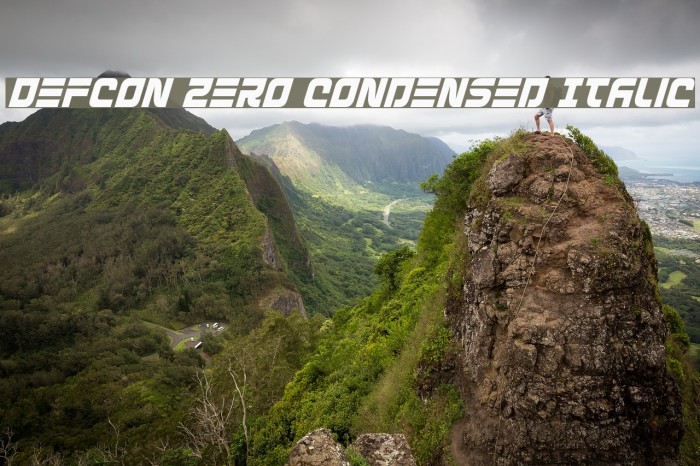 Defcon Zero Condensed Italic Font examples