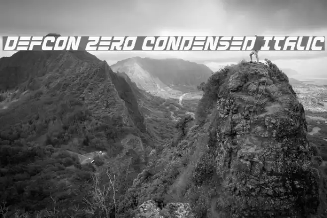 Defcon Zero Condensed Italic Example 3