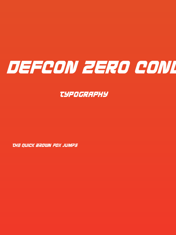 Defcon Zero Condensed Italic Poster
