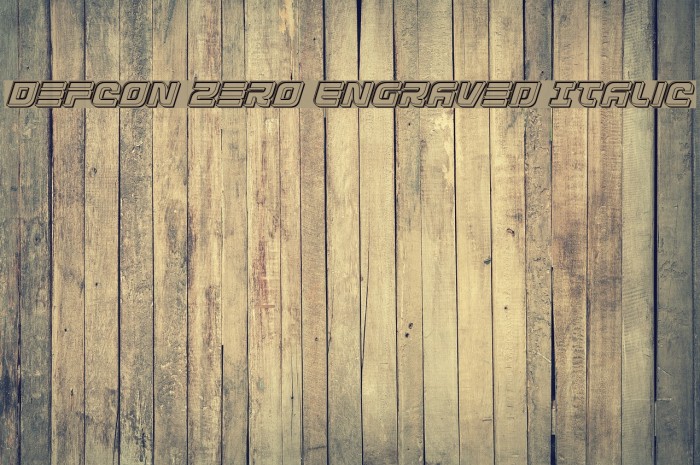 Defcon Zero Engraved Italic Font examples