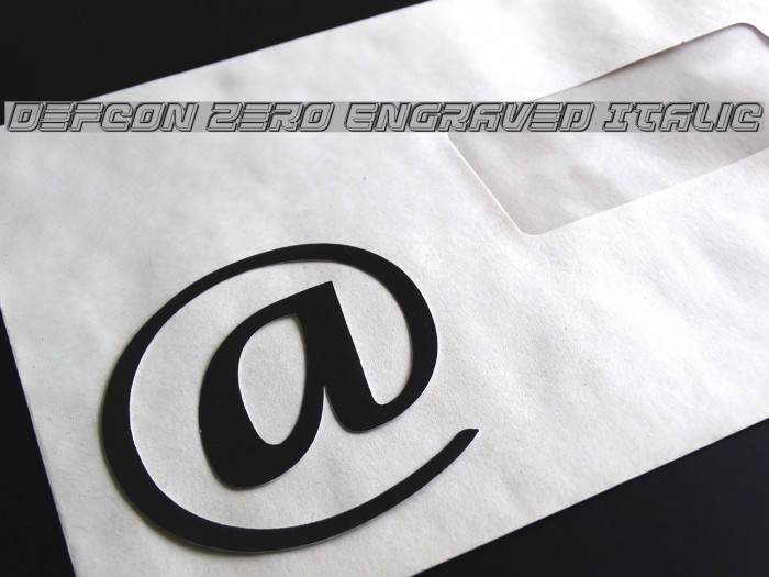 Defcon Zero Engraved Italic Font examples