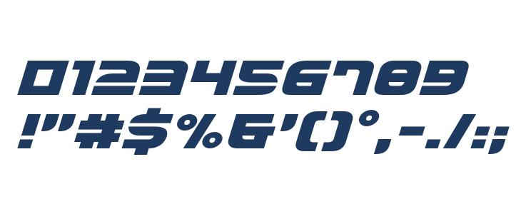 Defcon Zero Expanded Italic Other Characters