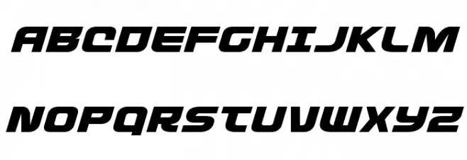 Defcon Zero Expanded Italic फ़ॉन्ट अपरकेस