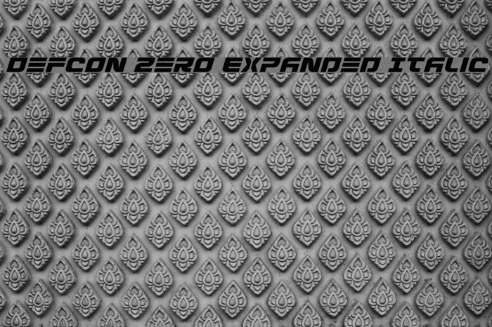 Defcon Zero Expanded Italic Example 3