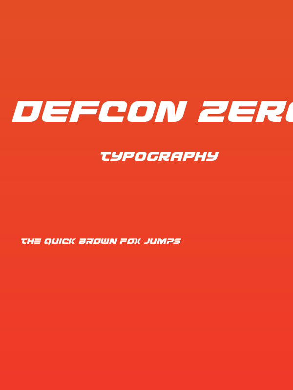 Defcon Zero Expanded Italic Poster