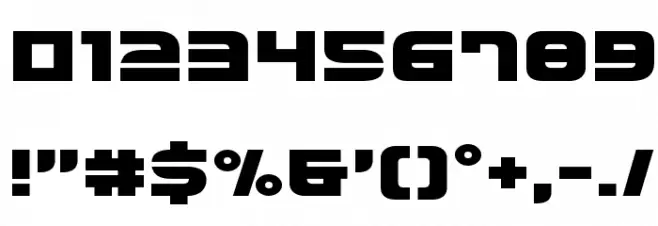 Defcon Zero Expanded Font OTHER CHARS