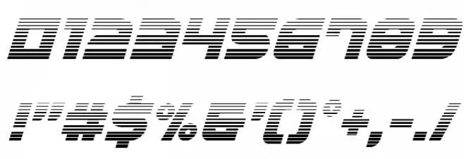 Defcon Zero Gradient Italic Font OTHER CHARS