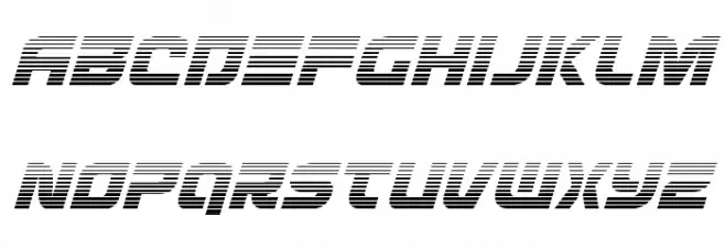 Defcon Zero Gradient Italic फ़ॉन्ट लोअरकेस