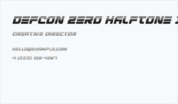 Defcon Zero Halftone Italic Business Card