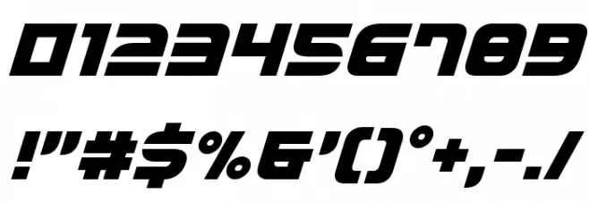 Defcon Zero Italic Font OTHER CHARS