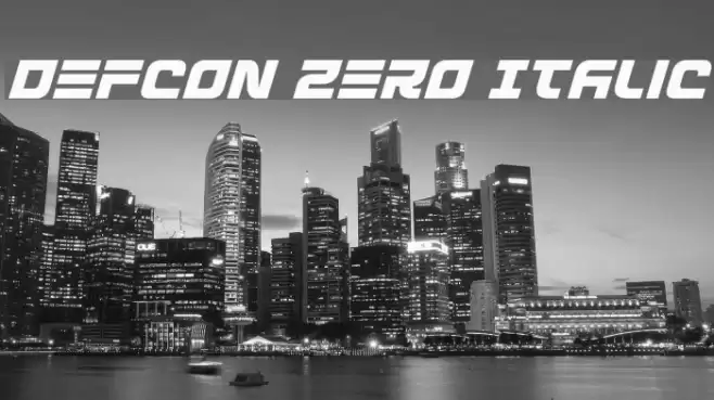 Defcon Zero Italic Font examples