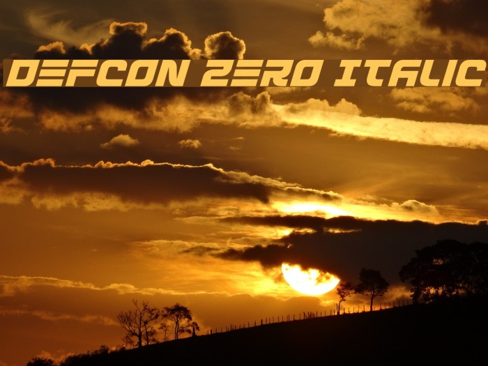 Defcon Zero Italic Example 2