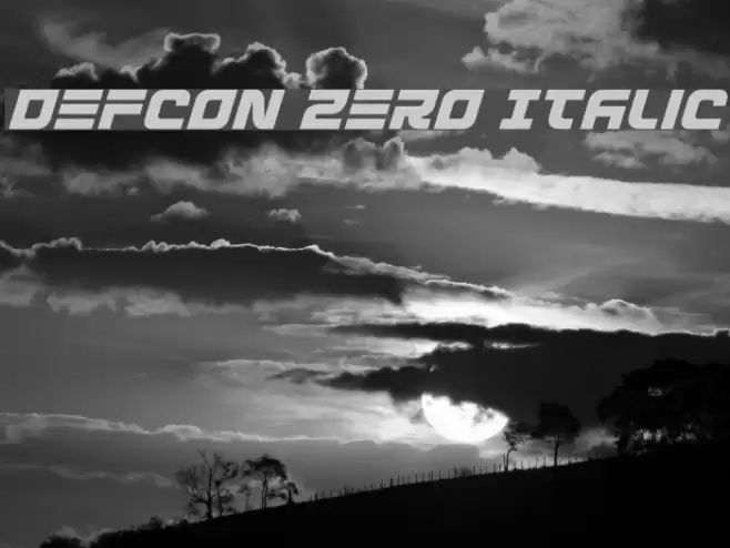 Defcon Zero Italic Font examples
