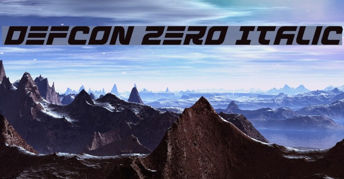 Defcon Zero Italic Example 3