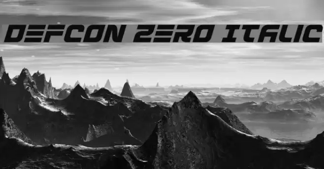 Defcon Zero Italic Font examples