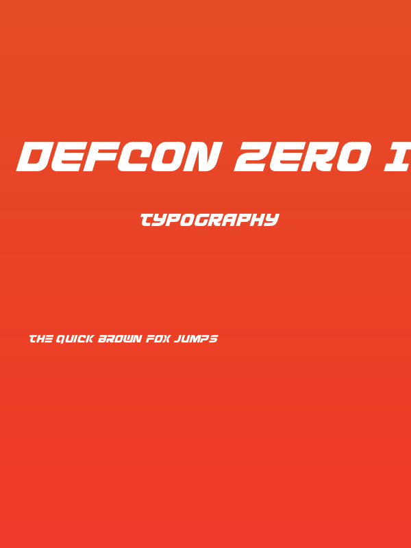 Defcon Zero Italic Poster