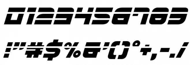 Defcon Zero Laser Italic Font OTHER CHARS