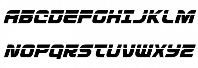 Defcon Zero Laser Italic 字体 大写