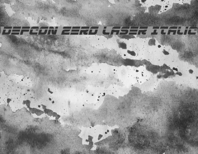 Defcon Zero Laser Italic Font examples