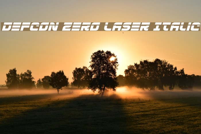 Defcon Zero Laser Italic Font examples
