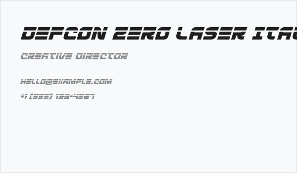 Defcon Zero Laser Italic Business Card