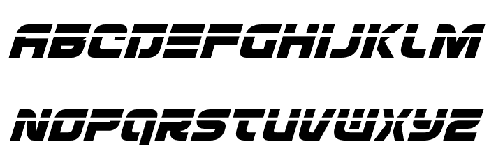 Defcon Zero Laser Italic Font LOWERCASE