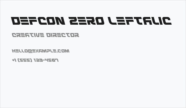 Defcon Zero Leftalic Business Card