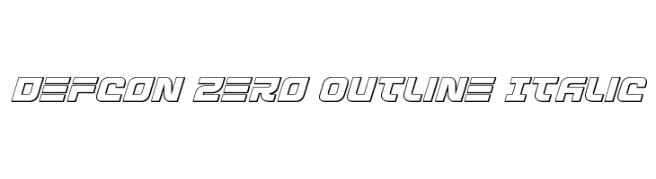 Defcon Zero Outline Italic  नि: शुल्क फ़ॉन्ट्स डाउनलोड