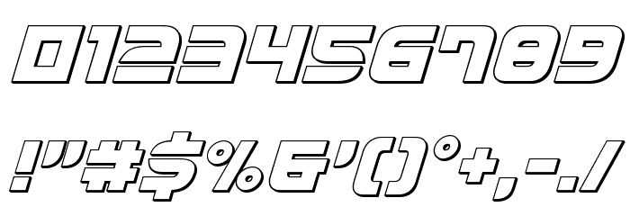 Defcon Zero Outline Italic Font OTHER CHARS