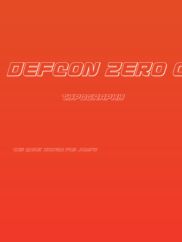 Defcon Zero Outline Italic Poster