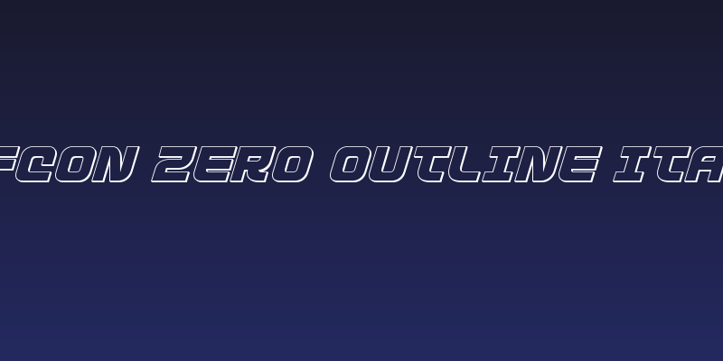 Defcon Zero Outline Italic Social Header