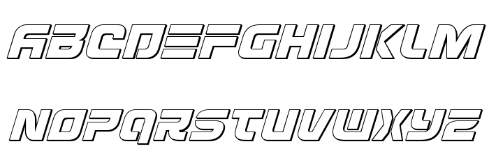 Defcon Zero Outline Italic Font LOWERCASE