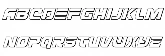 Defcon Zero Outline Italic フォント 小文字