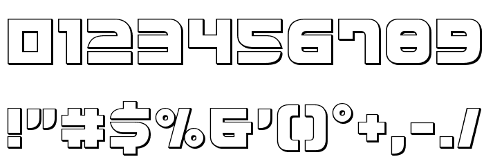 Defcon Zero Outline Font OTHER CHARS