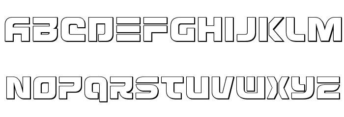 Defcon Zero Outline Font LOWERCASE