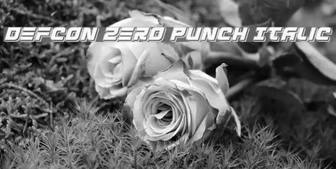 Defcon Zero Punch Italic Font examples
