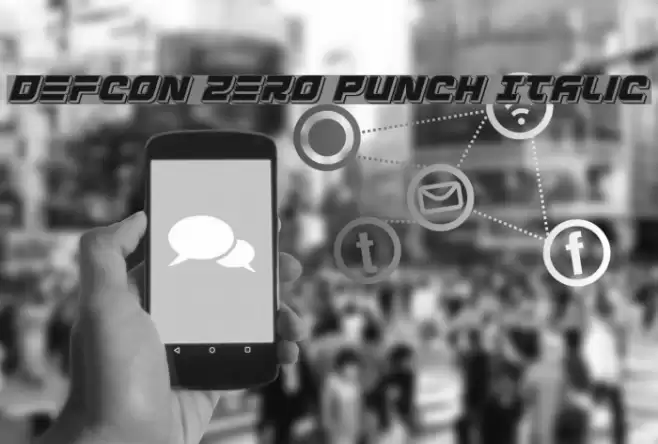 Defcon Zero Punch Italic Font examples